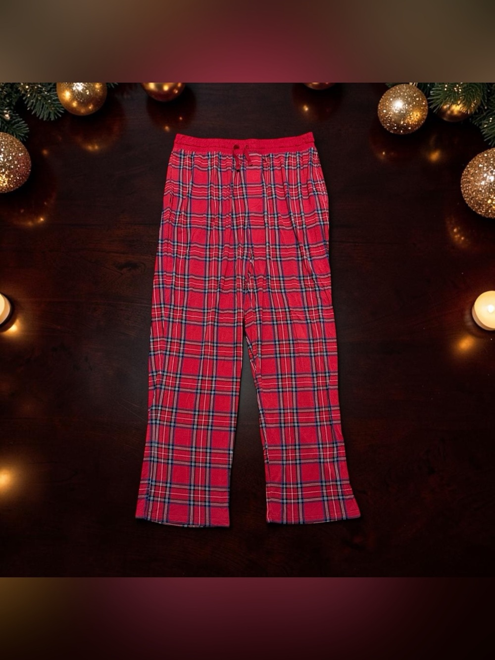 Little Sleepies Men’s Red Plaid Tartan Bamboo Pajama Pants